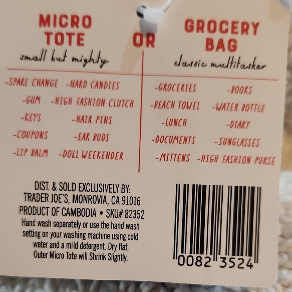 Canvas Micro Tote Bag Set - Red, Green, and Blue - Picture 3 of 8